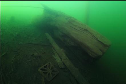 logs, etc under the dock