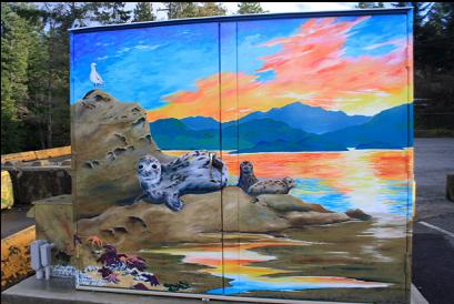 mural at ferry terminal